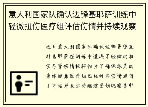 意大利国家队确认边锋基耶萨训练中轻微扭伤医疗组评估伤情并持续观察